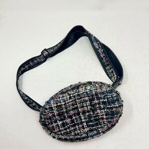 Chic Tweed Kids Crossbody Bag belt bag Black and Pink